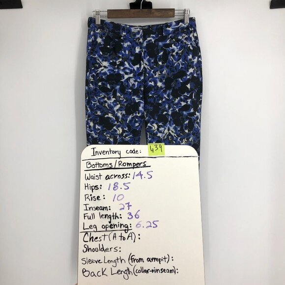 Erdem Esmeralda White and Blue Floral printed Straight leg trousers - Picture 13 of 14